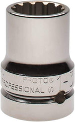 Proto - 1" Drive, 1-3/16" Socket, Spline Socket - 12 Points, 2-3/4" OAL - Apex Tool & Supply