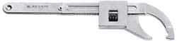 Facom - 1-3/16" to 7-7/8" Capacity, Satin Chrome Finish, Adjustable Hook Spanner Wrench - 14-3/8" OAL, 9/32" Hook Pin Height - Apex Tool & Supply
