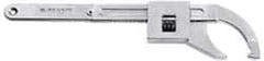 Facom - 1-3/16" to 7-7/8" Capacity, Satin Chrome Finish, Adjustable Hook Spanner Wrench - 14-3/8" OAL, 9/32" Hook Pin Height - Apex Tool & Supply