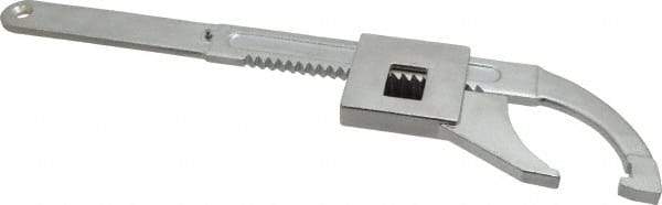 Facom - 25/32" to 3-15/16" Capacity, Satin Chrome Finish, Adjustable Hook Spanner Wrench - 8-15/32" OAL, 13/64" Hook Pin Height - Apex Tool & Supply