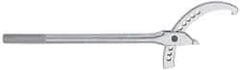 Facom - 8-21/32" to 12-3/4" Capacity, Satin Chrome Finish, Adjustable Hook Spanner Wrench - 25-19/32" OAL, 19mm Hook Pin Height - Apex Tool & Supply