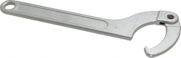 Facom - 3-5/32" to 4-23/32" Capacity, Satin Chrome Finish, Adjustable Hook Spanner Wrench - 13-37/64" OAL, 7/32" Hook Pin Height - Apex Tool & Supply