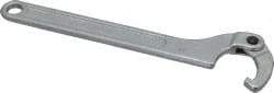 Facom - 1-3/8" to 1-31/32" Capacity, Satin Chrome Finish, Adjustable Hook Spanner Wrench - 7-61/64" OAL, 5/32" Hook Pin Height - Apex Tool & Supply