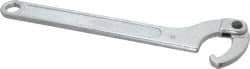 Facom - 1-31/32" to 3-5/32" Capacity, Satin Chrome Finish, Adjustable Hook Spanner Wrench - 11-1/32" OAL, 13/64" Hook Pin Height - Apex Tool & Supply