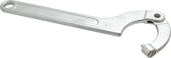 Facom - 3-5/32" to 4-23/32" Capacity, Satin Chrome Finish, Adjustable Pin Spanner Wrench - 13-37/64" OAL, 6mm Hook Pin Height - Apex Tool & Supply