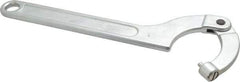 Facom - 3-5/32" to 4-23/32" Capacity, Satin Chrome Finish, Adjustable Pin Spanner Wrench - 13-37/64" OAL, 6mm Hook Pin Height - Apex Tool & Supply