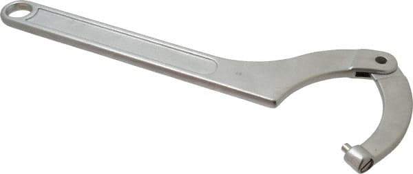 Facom - 4-23/32" to 7-3/32" Capacity, Satin Chrome Finish, Adjustable Pin Spanner Wrench - 19-3/8" OAL, 8mm Hook Pin Height - Apex Tool & Supply