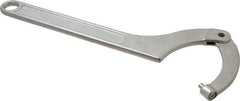 Facom - 4-23/32" to 7-3/32" Capacity, Satin Chrome Finish, Adjustable Pin Spanner Wrench - 19-3/8" OAL, 8mm Hook Pin Height - Apex Tool & Supply