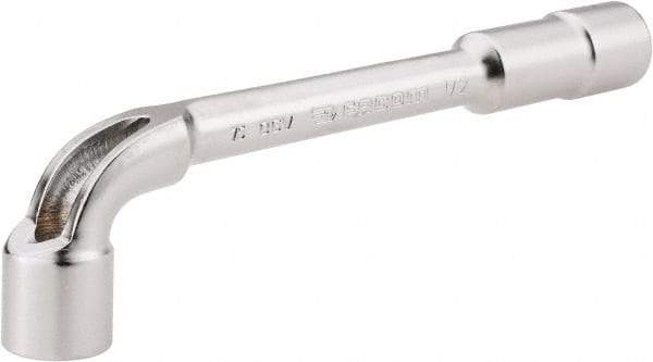 Facom - 1/2", 6 Point, Satin Chrome Coated, 90 ° Offset Socket Wrench - 152mm OAL, 19.5mm Head Thickness - Apex Tool & Supply