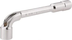 Facom - 1/2", 6 Point, Satin Chrome Coated, 90 ° Offset Socket Wrench - 152mm OAL, 19.5mm Head Thickness - Apex Tool & Supply