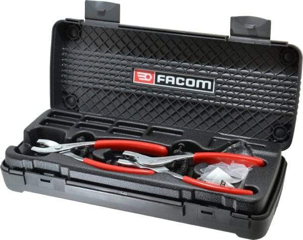Facom - 21 Piece, Convertible Retaining Ring Pliers Set - 13-3/16" OAL, Comes in Plastic Case - Apex Tool & Supply