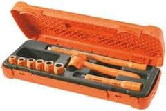 Facom - 9 Piece 3/8" Drive Socket Set - 12 Points, 8mm to 14mm Range, Metric Measurement Standard - Apex Tool & Supply