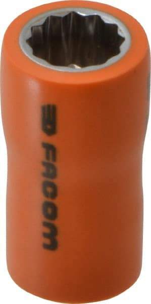 Facom - 3/8" Drive, Standard Hand Socket - 12 Points, 1-13/16" OAL, Alloy Steel - Apex Tool & Supply