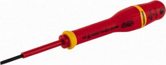 Facom - 150mm OAL Standard Slotted Screwdriver - 100mm Blade Length, Round Shank, Ergonomic Handle - Apex Tool & Supply