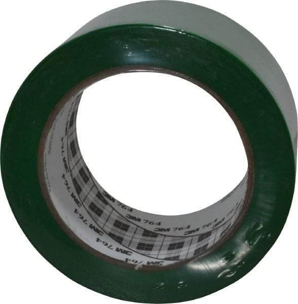 3M - Green Solid Color Vinyl Tape - 2" Wide x 108' Long x 0.005" Thick, General Traffic - Apex Tool & Supply