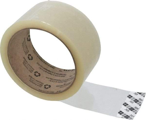 3M - 2" x 55 Yd Clear Acrylic Adhesive Sealing Tape - Polypropylene Film Backing, 1.8 mil Thick, 19 Lb Tensile Strength, Series 305 - Apex Tool & Supply