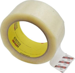 3M - 2" x 55 Yd Clear Rubber Adhesive Sealing Tape - Polyester Film Backing, 3.43 mil Thick, 69 Lb Tensile Strength, Series 355 - Apex Tool & Supply