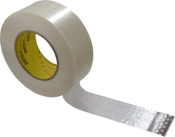 3M - 2" x 60 Yd Clear Rubber Adhesive Packaging Tape - Polypropylene Film Backing, 7.7 mil Thick, 270 Lb Tensile Strength, Series 880 - Apex Tool & Supply