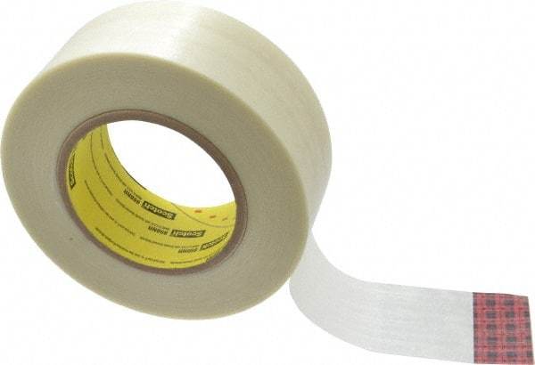 3M - 2" x 60 Yd Clear Rubber Adhesive Packaging Tape - Polypropylene Film Backing, 6.6 mil Thick, 380 Lb Tensile Strength, Series 898NR - Apex Tool & Supply