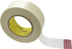 3M - 2" x 60 Yd Clear Rubber Adhesive Packaging Tape - Polypropylene Film Backing, 6.6 mil Thick, 380 Lb Tensile Strength, Series 898NR - Apex Tool & Supply