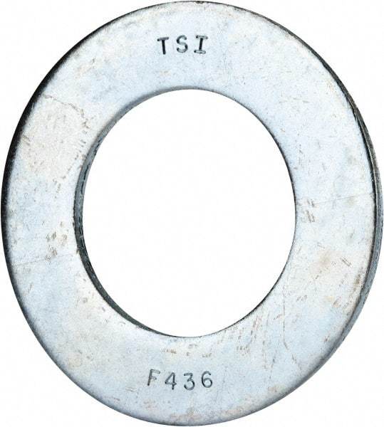 Value Collection - 2" Screw, Grade 8 Alloy Steel SAE Flat Washer - 2-1/8" ID x 3-3/4" OD, 0.196" Thick, Zinc-Plated Finish - Apex Tool & Supply