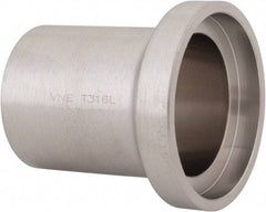 VNE - 1-1/2", E-Line Style, Sanitary Stainless Steel Pipe Long Welding Ferrule - Female Connection, Grade 316L - Apex Tool & Supply