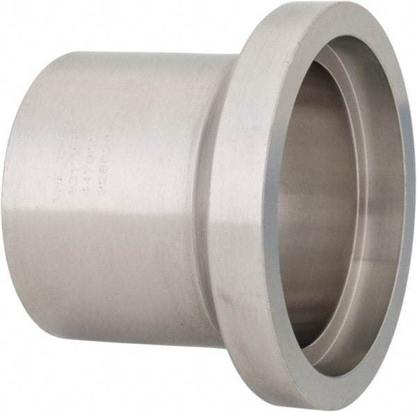 VNE - 2-1/2", E-Line Style, Sanitary Stainless Steel Pipe Long Welding Ferrule - Female Connection, Grade 316L - Apex Tool & Supply