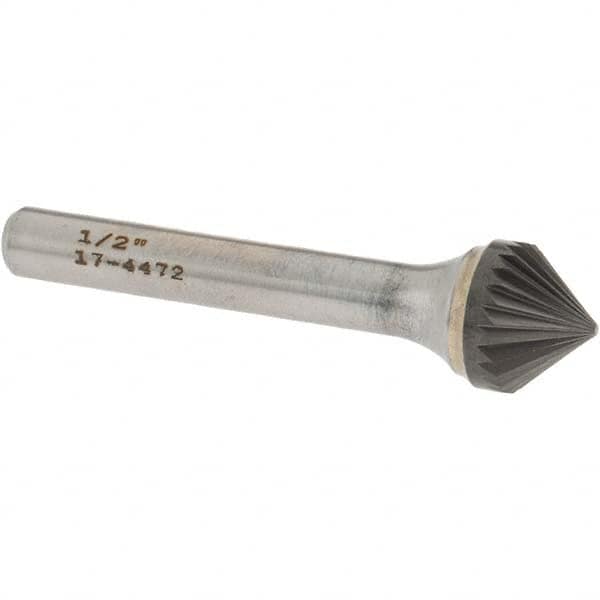 OSG - 1/2" Head Diam, 1/4" Shank Diam, 24 Flute 82° Solid Carbide Countersink - Apex Tool & Supply