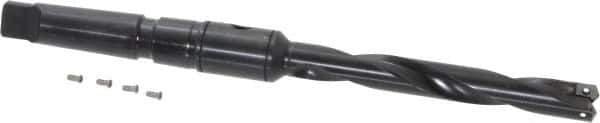 Allied Machine and Engineering - Series 1, 45/64 to 15/16" Diam, 3MT Taper Shank, Helical Flute Spade Drill - 4-3/4" Max Depth, 7-39/64" Body Length, 11-5/32" OAL, Intermediate Length, Through Coolant - Apex Tool & Supply