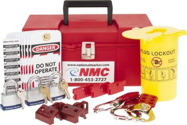 NMC - 40 Piece Electrical Lockout Kit - Keyed Differently, Comes in Tool Box - Apex Tool & Supply