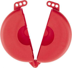 NMC - 5 to 6-1/2 Inch Valve Handle Size, Polypropylene Rotating Gate Valve Wheel Lockout - 3/8 Inch Max Shackle Diameter, Red - Apex Tool & Supply