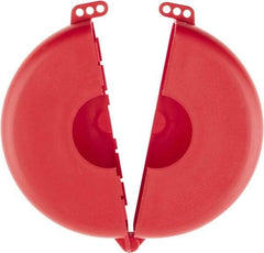 NMC - 6-1/2 to 10 Inch Valve Handle Size, Polypropylene Rotating Gate Valve Wheel Lockout - 3/8 Inch Max Shackle Diameter, Red - Apex Tool & Supply