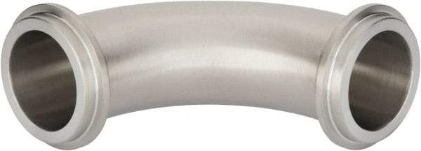VNE - 1-1/2", E-Line Style, Sanitary Stainless Steel Pipe 90° Elbow - Male x Male Connection, Grade 304 - Apex Tool & Supply