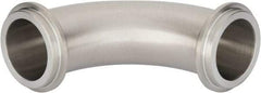 VNE - 1-1/2", E-Line Style, Sanitary Stainless Steel Pipe 90° Elbow - Male x Male Connection, Grade 304 - Apex Tool & Supply