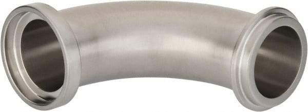 VNE - 1-1/2", E-Line Style, Sanitary Stainless Steel Pipe 90° Elbow - Male x Female Connection, Grade 304 - Apex Tool & Supply