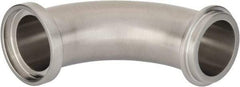 VNE - 1-1/2", E-Line Style, Sanitary Stainless Steel Pipe 90° Elbow - Male x Female Connection, Grade 304 - Apex Tool & Supply
