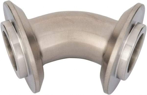 VNE - 1", E-Line Style, Sanitary Stainless Steel Pipe 45° Elbow - Male x Male Connection, Grade 304 - Apex Tool & Supply