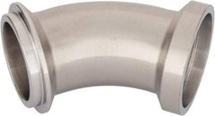 VNE - 2", E-Line Style, Sanitary Stainless Steel Pipe 45° Elbow - Male x Female Connection, Grade 304 - Apex Tool & Supply