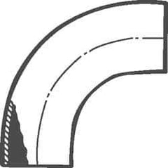 VNE - 1-1/2", Unpolished Style, Sanitary Stainless Steel Pipe 90° Elbow - Butt Weld x Butt Weld Connection, Grade 316L - Apex Tool & Supply