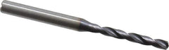 Kennametal - 4mm 140° Solid Carbide Jobber Drill - TiAlN Finish, Right Hand Cut, Spiral Flute, Straight Shank, 74mm OAL, Standard Point - Apex Tool & Supply