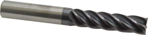 Accupro - 1/2", 2" LOC, 1/2" Shank Diam, 4" OAL, 5 Flute, Solid Carbide Square End Mill - Single End, AlTiN Finish, Spiral Flute, Variable° Helix, Centercutting, Right Hand Cut, Right Hand Flute - Apex Tool & Supply