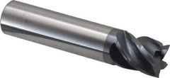 Accupro - 5/8", 3/4" LOC, 5/8" Shank Diam, 3" OAL, 5 Flute, Solid Carbide Square End Mill - Single End, AlTiN Finish, Spiral Flute, Variable° Helix, Centercutting, Right Hand Cut, Right Hand Flute - Apex Tool & Supply