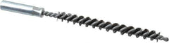 Value Collection - 1/4" Diam Helical Steel Tube Brush - 0.006" Filament Diam, 2-3/8" Brush Length, 4" OAL, 3/16-24 Female Shank - Apex Tool & Supply