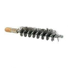Value Collection - 1" Diam Helical Steel Tube Brush - 0.012" Filament Diam, 4-1/4" Brush Length, 7-1/2" OAL, 1/2-12 Male Shank - Apex Tool & Supply