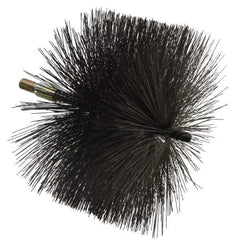Value Collection - 8" Diam Helical Steel Tube Brush - 0.02" Filament Diam, 4-1/4" Brush Length, 7-1/2" OAL, 1/2-12 Male Shank - Apex Tool & Supply