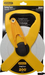 Stanley - 200' x 1/2" Tape Measure - 1/8" & 1/100 & 1/10' Graduation, Engineer Scale Graduation Style, Yellow/Black Case - Apex Tool & Supply