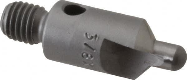 Made in USA - 2-1/2" OAL, 3/8" Head Diam, 2 Flute, 100° Incl Angle, Integral Pilot, Adjustable Stop Countersink - Apex Tool & Supply