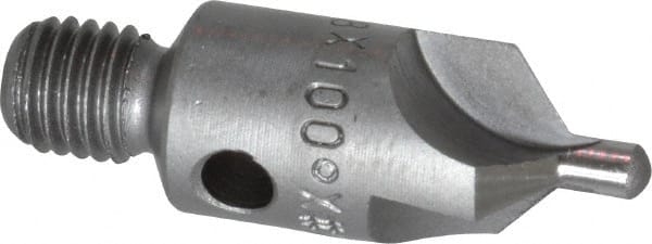 Made in USA - 1-1/8" OAL, 3/8" Head Diam, 3 Flute, 100° Incl Angle, Integral Pilot, Adjustable Stop Countersink - Apex Tool & Supply