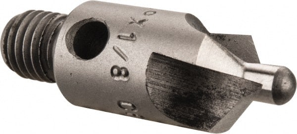 Made in USA - 1-1/8" OAL, 3/8" Head Diam, 3 Flute, 100° Incl Angle, Integral Pilot, Adjustable Stop Countersink - Apex Tool & Supply
