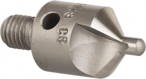 Made in USA - 1-1/8" OAL, 1/2" Head Diam, 2 Flute, 100° Incl Angle, Integral Pilot, Adjustable Stop Countersink - Apex Tool & Supply